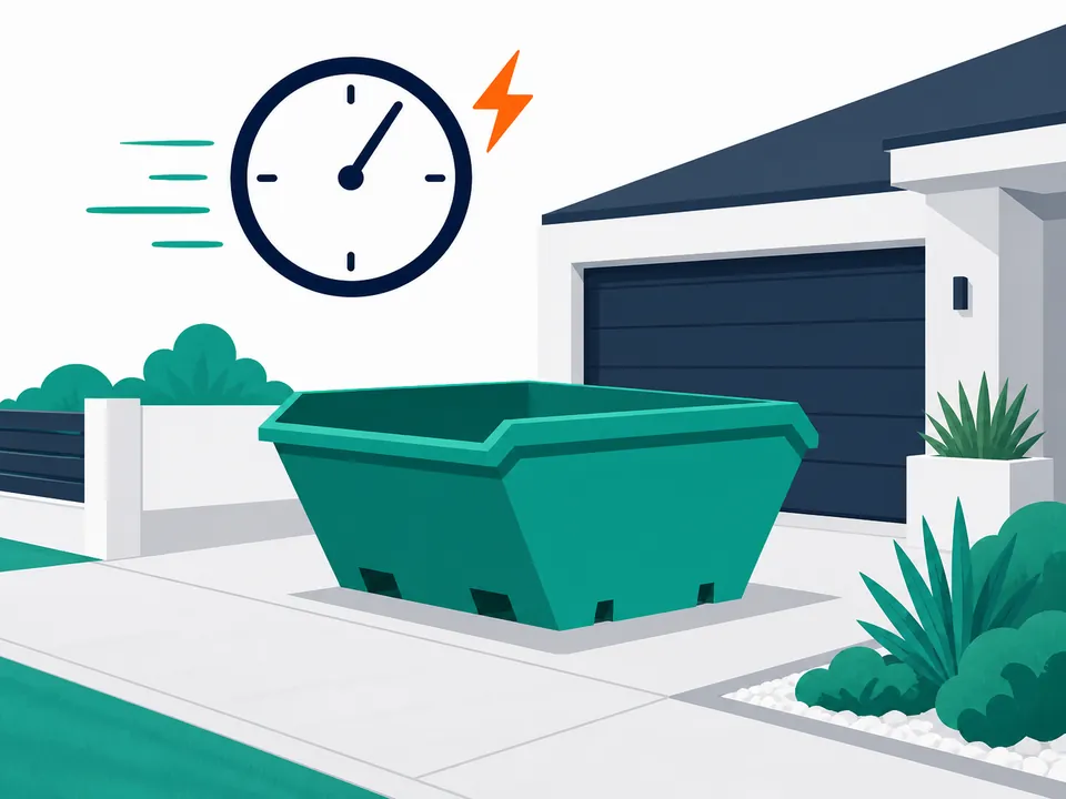 Same-day skip service at a suburban home